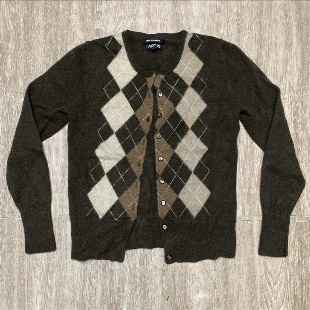 Apt. 9 Brown Argyle Sweater